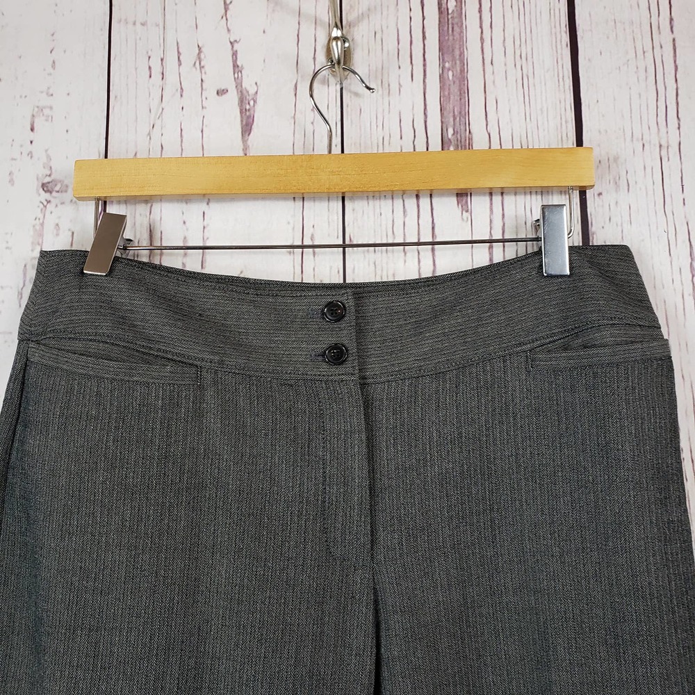 Apt. 9 Dress Pants Womens Size 10 Flat Front Striped Rayon Gray - Picture 2 of 9